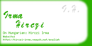 irma hirczi business card